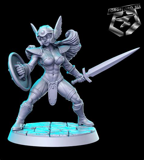 Dragon Quest III Senshi Female Warrior - ForgeLord.3D Fantasy Miniatures