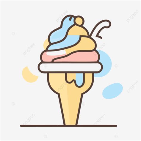 Un Icono De Helado Sobre Un Fondo Azul Con Sabores Coloridos Vector Png