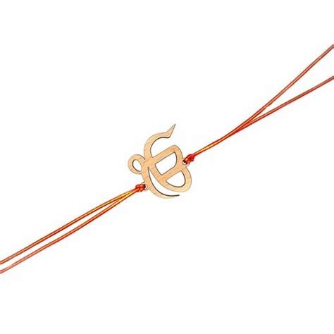 Fancy Rakhis Golden Brown Wooden Ek Onkar Men S And Boy S Rakhi At Rs