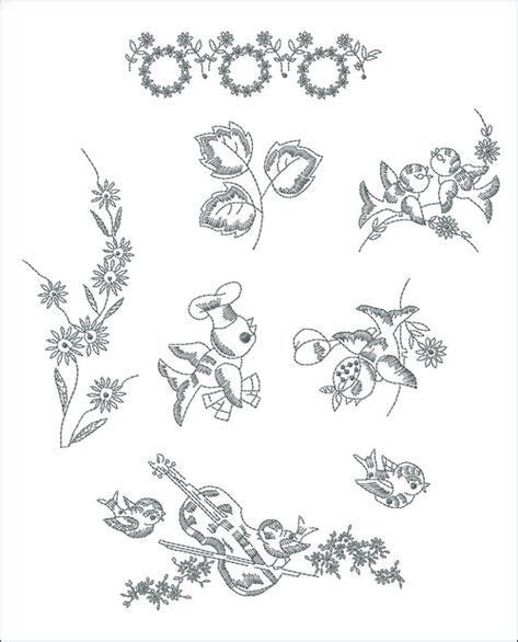 Redwork Garden Embroidery Patterns Vintage Redwork Embroidery