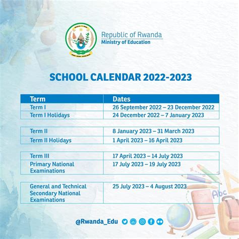 School calendar 2022-2023 | IMBERE