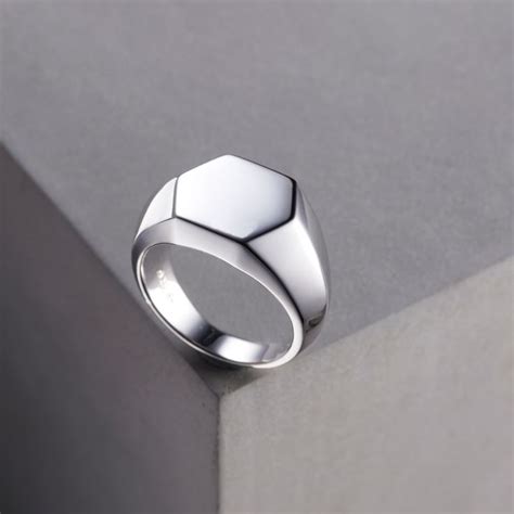 A Unique Personalised Signet Ring Featuring A Hexagonal Bezel Made