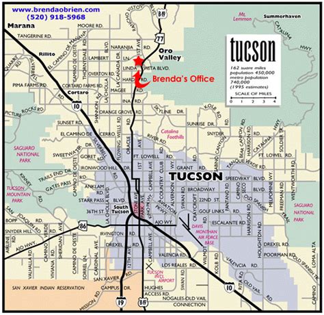 Tucson Map with Driving Directions to Long Realty's Oro Valley Office from Top Tucson Realator ...