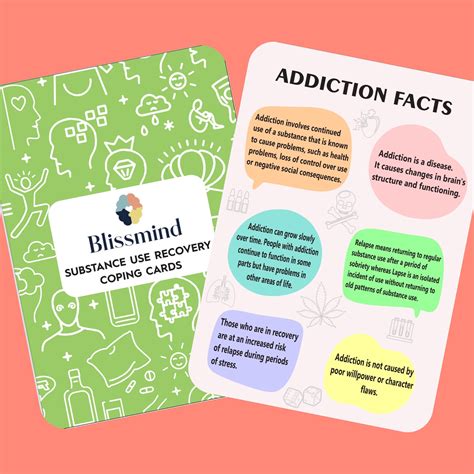 Substance Use Recovery Coping Cards Blissmind Wellness Box