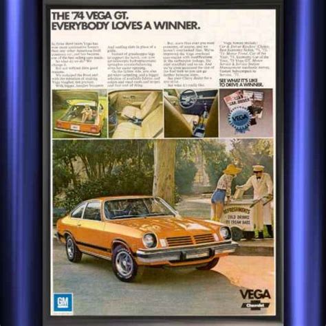 1974 Chevrolet Vega Gt Everyone Loves A Winner Girl Vintage Ad