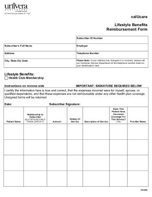 Fillable Online Valucare Reimbursement Form Doc Fax Email Print Pdffiller