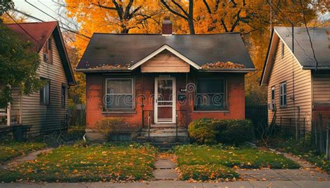 A Small House with a Front Porch Stock Photo - Image of ground, porch: 315998634