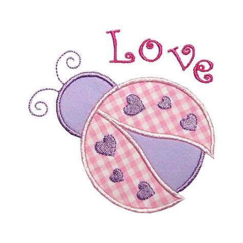 Love Bug Applique Machine Embroidery Design Ladybug With Images