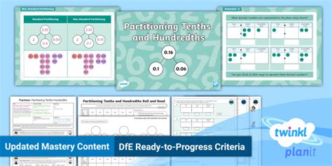 👉 New Y4 Fractions Partitioning Tenths And Hundredths Planit Maths