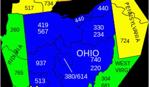 Ohio Area Zip Codes Map