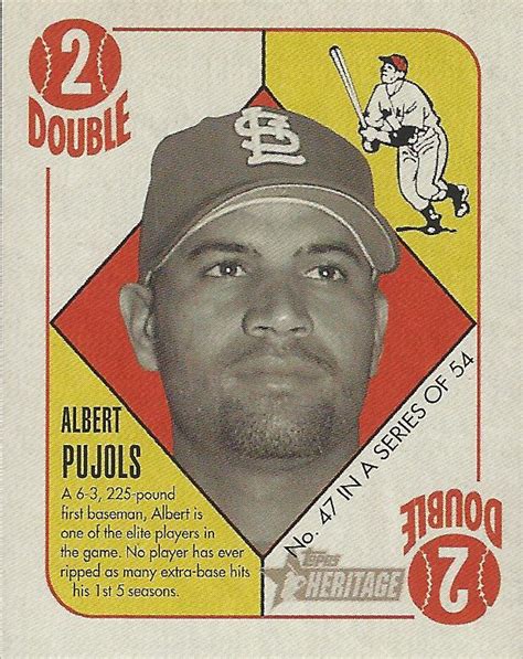 2005 Bowman Heritage 51 Topps Heritage Red Backs 47 Albert Pujols