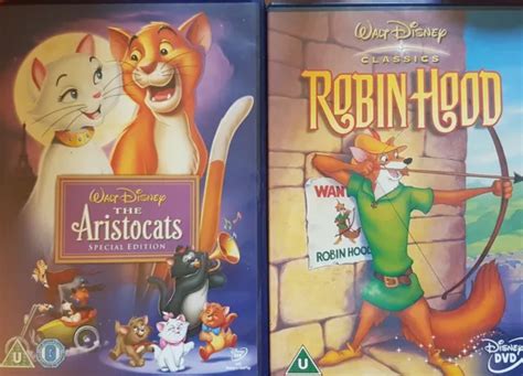 The Aristocats Robin Hood Dvds Disney Picclick Uk