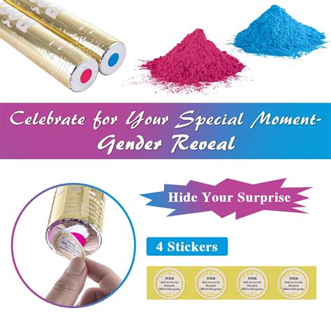 Gender Reveal Confetti Powder Cannon Blue Pink Baby Shower