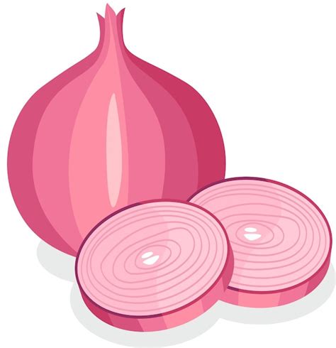 Premium Vector Whole And Sliced Red Onion