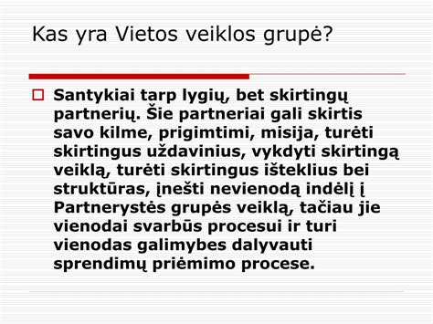 PPT Vietos veiklos grupi ų steigimas ir darbo organizavimas