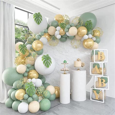 Arche Ballon Anniversaire Vert Olive Vert Sauge Guirlande Ballons