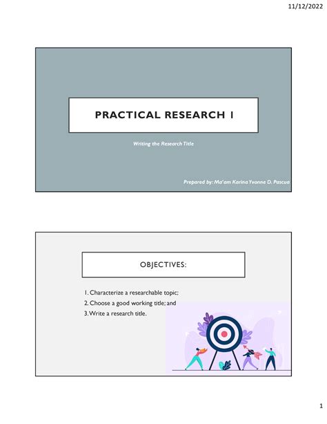 2. Research Title - PRACTICAL RESEARCH 1 Writing the Research Title ...