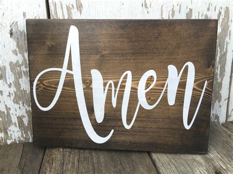 Amen Sign Farmhouse Sign Rustic Wood Sign Inspirational