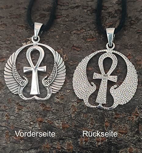 Kiss of Leather Anhänger Ankh aus 925 Sterling Silber mit Baumwollband