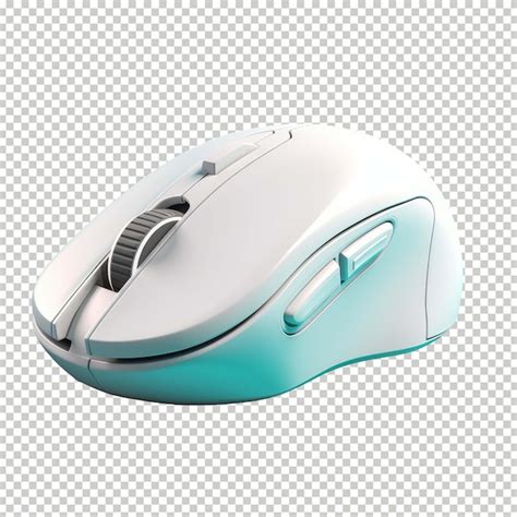 Archivo Psd Un Mouse De Computadora Blanco Y Azul Con Un Mango Blanco