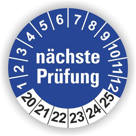 5 1 000 Stück Prüfplaketten Prüfetiketten Wartungsetiketten Prüfung Ø