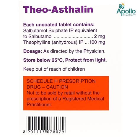 Theo Asthalin Tablet Uses Side Effects Price Apollo Pharmacy