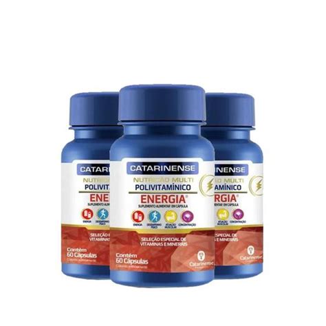 Kit 3 Polivitamínico Energia Catarinense 60 Capsulas Multivitamínico