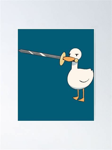 Duck With A Sword Poster For Sale By Ellisotis Redbubble