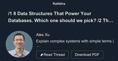 1 8 Data Structures That Power Your Databases Which One Should We Pick Thread From Alex Xu