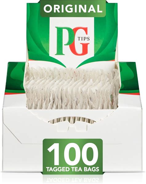 Pg Tips 100 Tagged Tea Bags String And Tag Pg Tips Teabags Black Tea