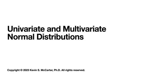 Univariate And Multivariate Normal Distributions Youtube