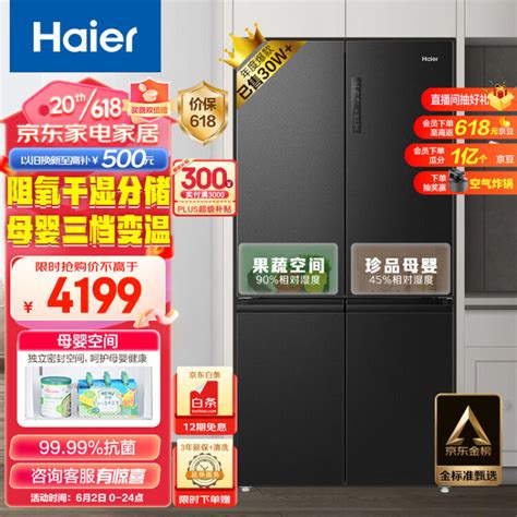 海尔（haier）545升星蕴系列一级能效十字双开对开门四开门家用电冰箱母婴超薄嵌入式bcd 545wfpb超大容量【图片 价格 品牌 评论】 京东