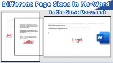 How To Create Different Page Sizes In Ms Word Different Page