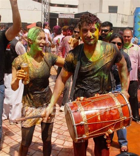 Indraneil Sengupta And Barkha Bisht At Zoom Holi Party In Tulip Star Media