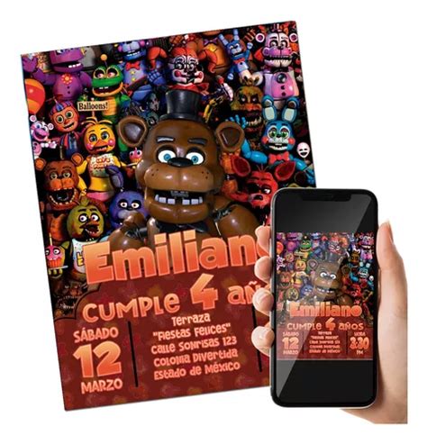 Invitacion Digital Five Nights Freddys Fnaf Fiesta Infantil En Venta En Guadalajara Jalisco Por