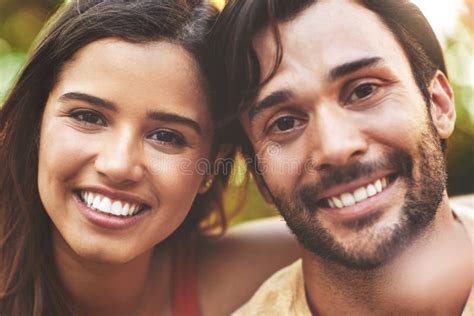 Couple Park And Selfie With Portrait Smile And Face For Adventure