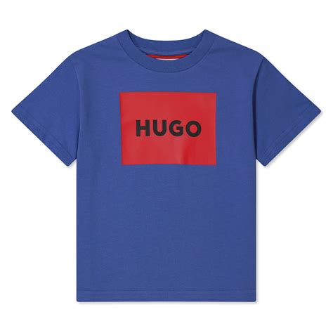 Hugo Logo Square T Shirt Junior Regular Fit T Shirts