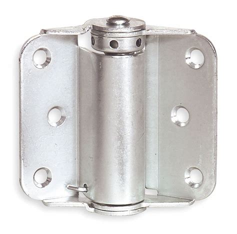 Grainger Approved Spring Hinge With Holes Bright Zinc Finish Rounded Corners 2 5564 In X 1