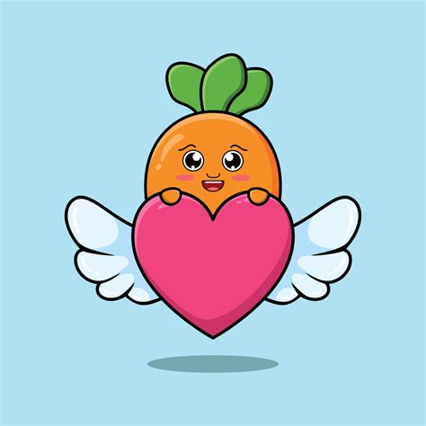 Cute Cartoon Carrot Character Hiding Heart 8974862 Vector Art At Vecteezy