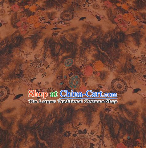 Chinese Classical Printing Chrysanthemum Peony Pattern Design