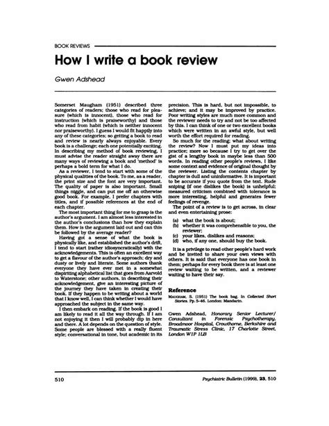 How I Write A Book Review Psychiatric Bulletin Cambridge Core