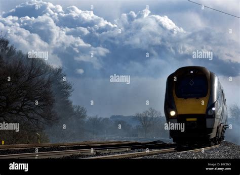 An East Midlands Trains Midland Mainline Class 222 Meridian Train At Ratcliffe On Soar