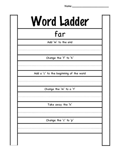 Free Printable Word Ladders