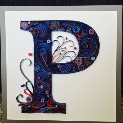 Quilling Quilled Paper Monogram Lightweight Cardstock Letter P