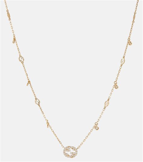 Gucci Interlocking G 18kt Gold Necklace With Diamonds Gucci