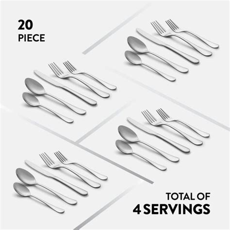 20-Piece Stainless Steel Flatware Set- Serving for 4