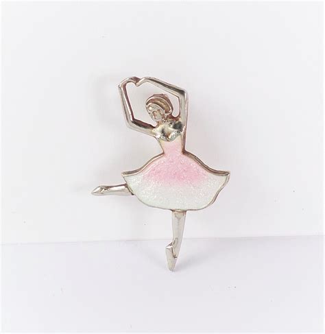 Pink Ballerina Brooch Pin Vintage Artel Pink Dancer En Etsy Brooch