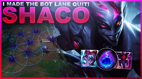 I Made The Enemy Bot Quit Bot Lane Shaco League Of Legends Youtube