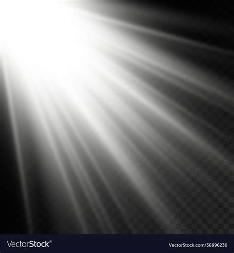 sunlight flash sun rays white beam light vector image