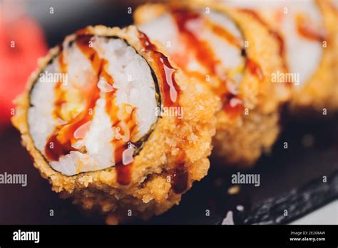 Sushi Rolls Tempura Japanese Food Style Traditional Japanese Cuisine Crunchy Shrimp Tempura